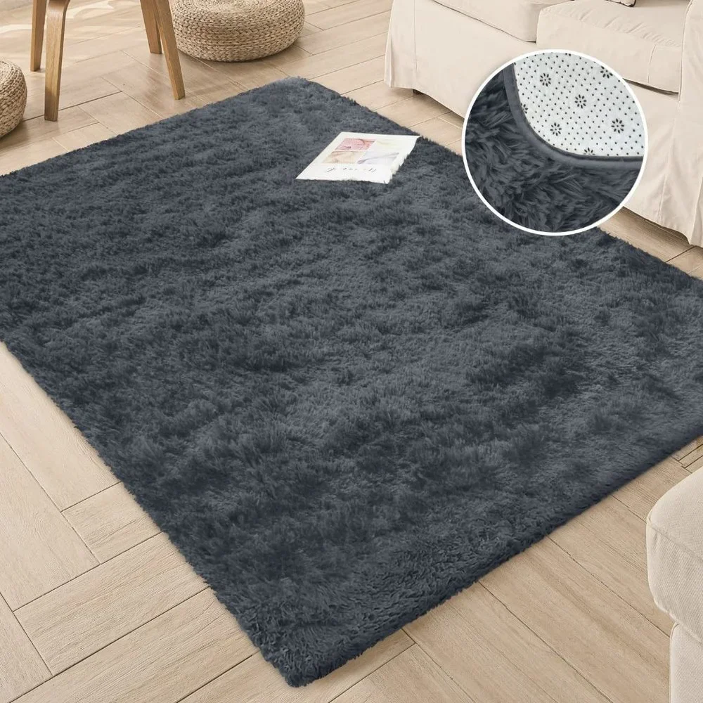 Granbest Fluffy Shag Area Rugs for Bedroom Living Room Shag Carpet for Nursery D
